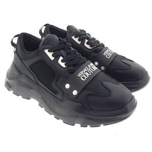 Versace Jeans Couture Minimaluist Classic Black Lace-Up Sneakers